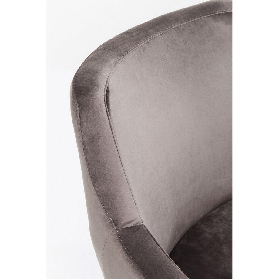 mutoni Chaise avec accoudoirs Black Mode Velvet Gris  