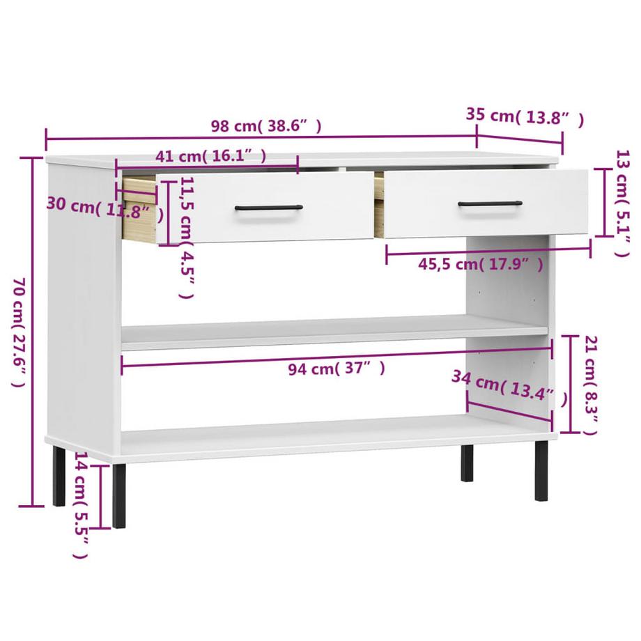 VidaXL Armoire console bois  