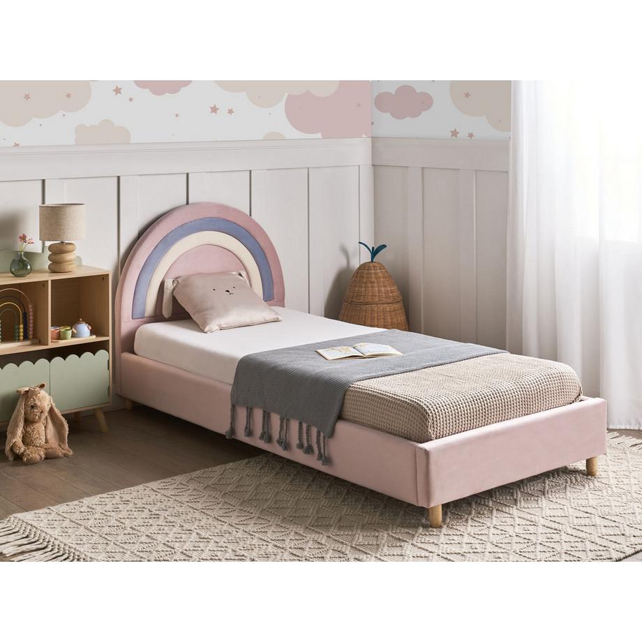 Beliani Lit d'enfant en Velours  LANDEILLAU  