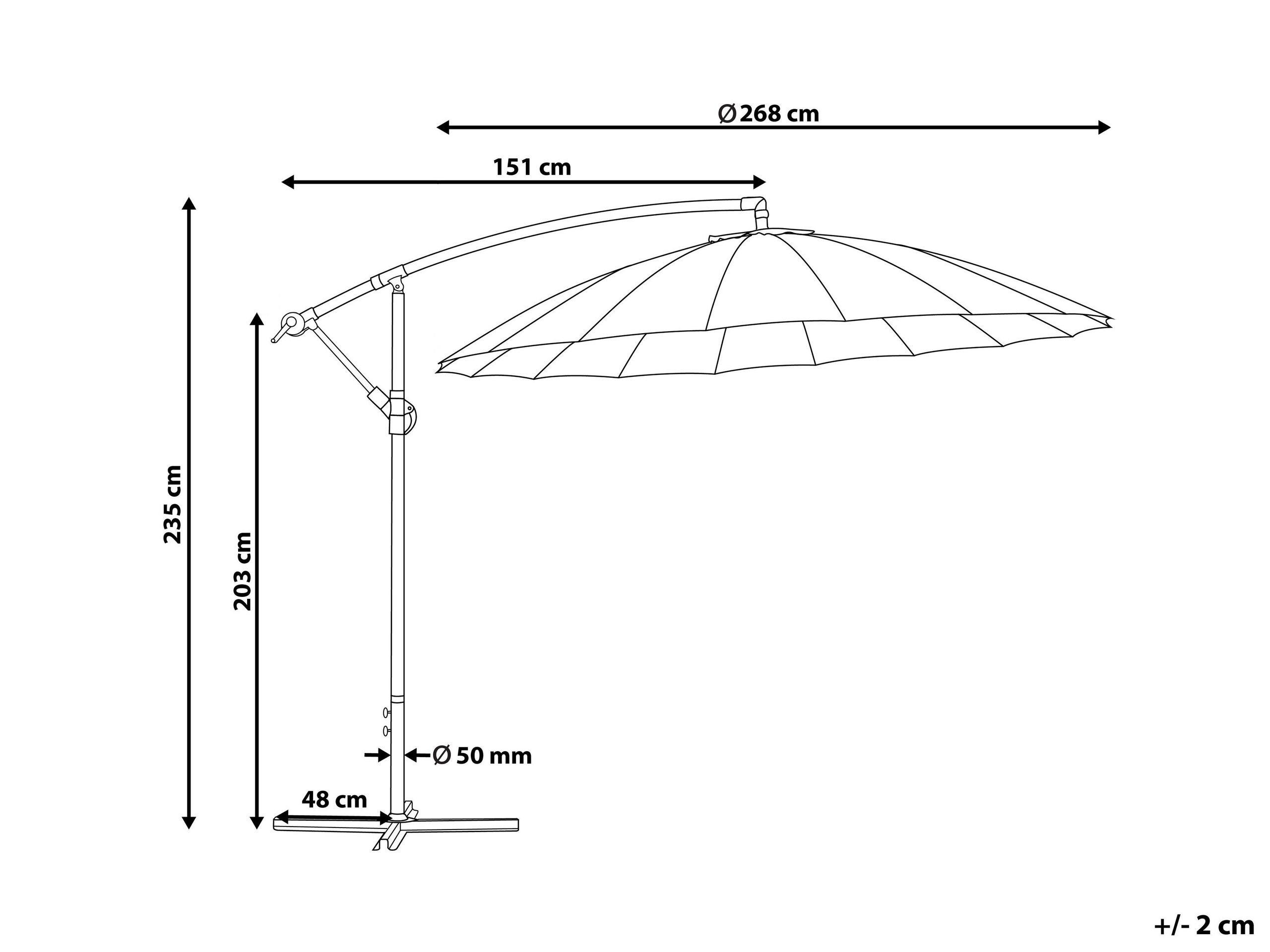 Beliani Parasol suspendu en Polyester CALABRIA  