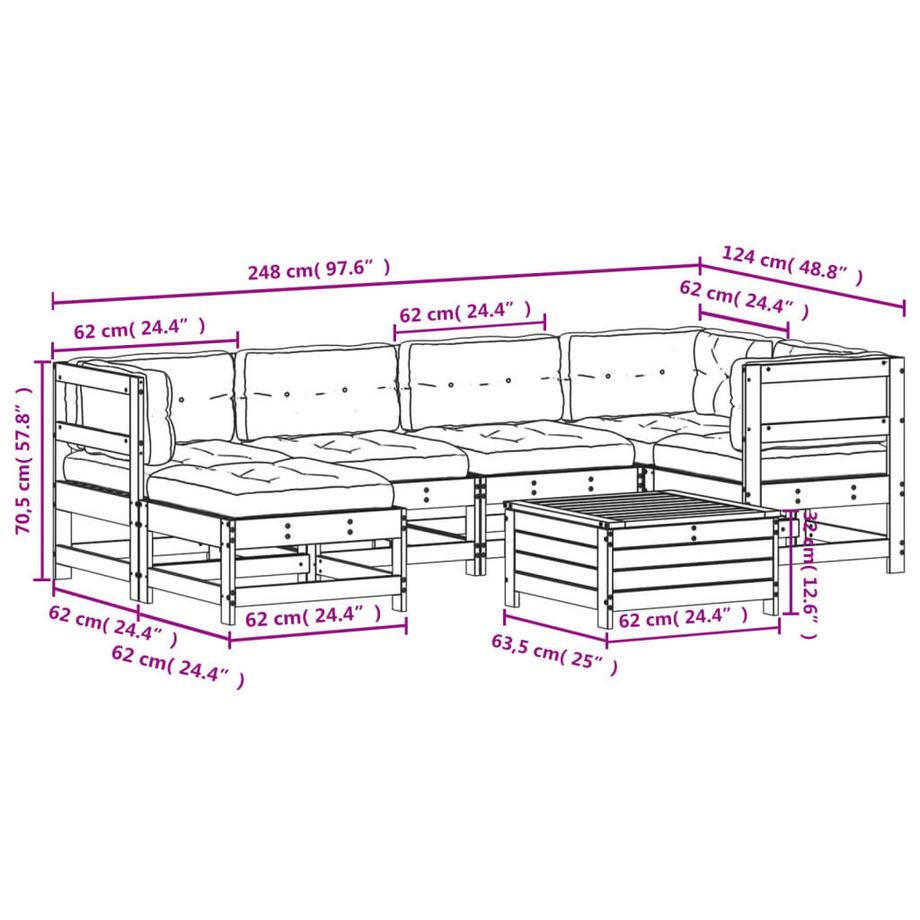 VidaXL set salotto da giardino Legno  