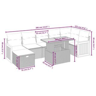 VidaXL set divano da giardino Polirattan  