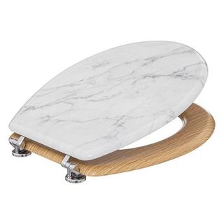 Northio Sedile WC - Legno e Marmo Bianco  