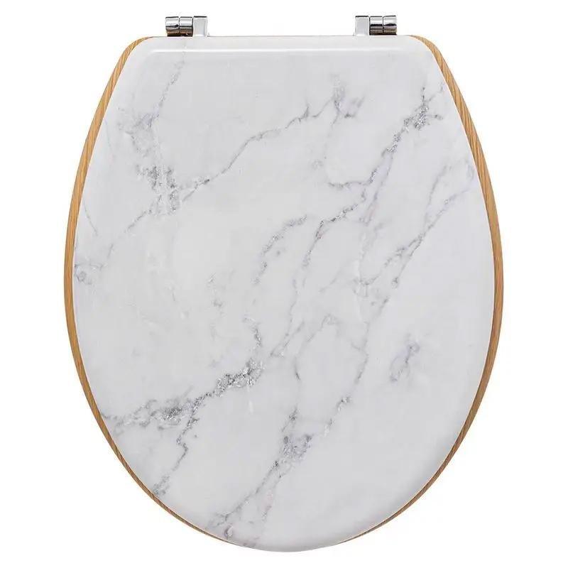 Image of Toilettensitz - Holz und er Marmor Toilettensitz - Holz und er Marmor
