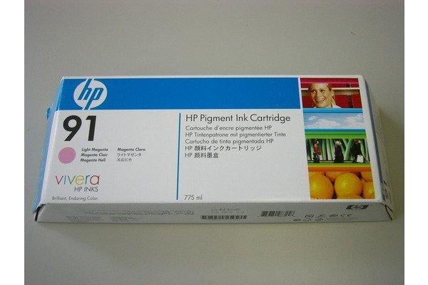 Hewlett-Packard  91 3-pack 775-ml Light Magenta DesignJet Pigment Ink Cartridges cartuccia d'inchiostro 1 pz Originale Magenta chiaro 