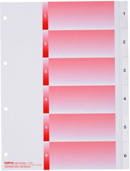 Kolma  KOLMA Register KolmaFlex A4 18.564.16 weiss, 1-6, 4-Loch 