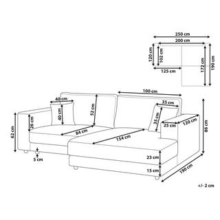 Beliani Ecksofa aus Polyester Skandinavisch LOFOTEN  