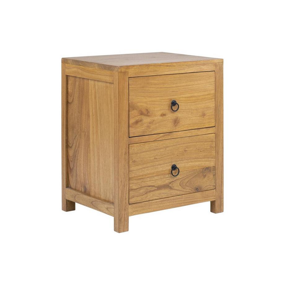 Vente-unique Lot de 2 tables de chevet 2 tiroirs - Bois de mindi - Naturel - PILABO  