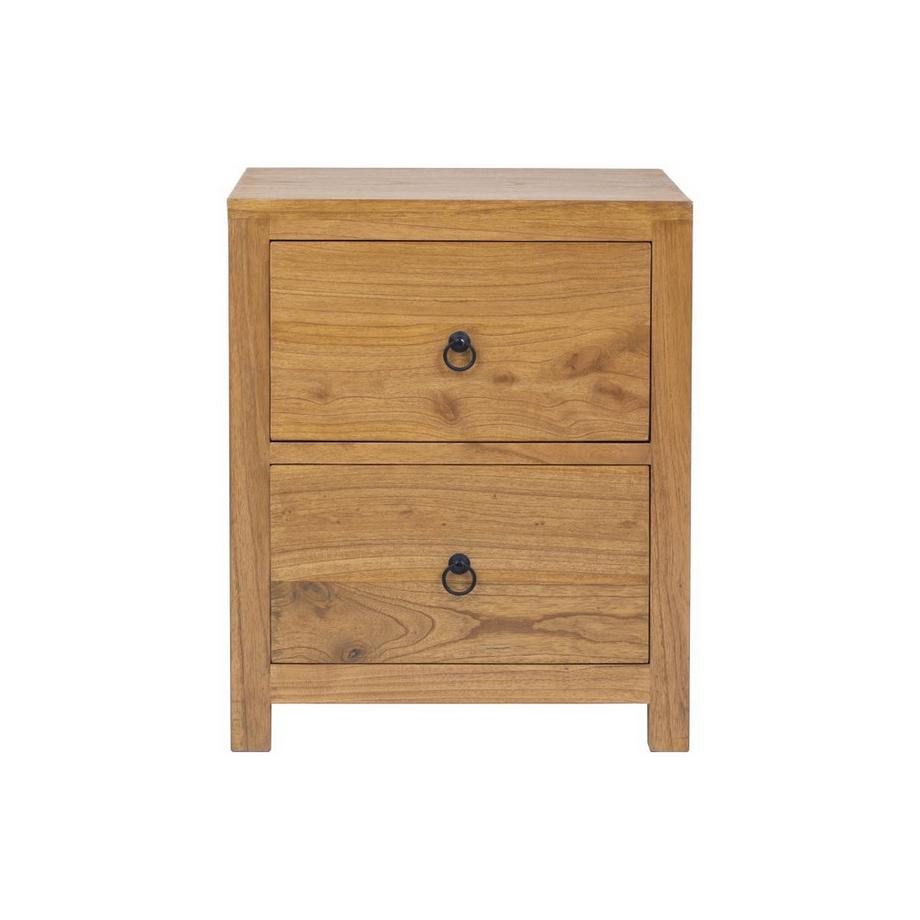 Vente-unique Lot de 2 tables de chevet 2 tiroirs - Bois de mindi - Naturel - PILABO  