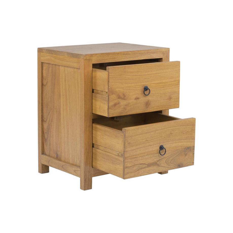 Vente-unique Lot de 2 tables de chevet 2 tiroirs - Bois de mindi - Naturel - PILABO  
