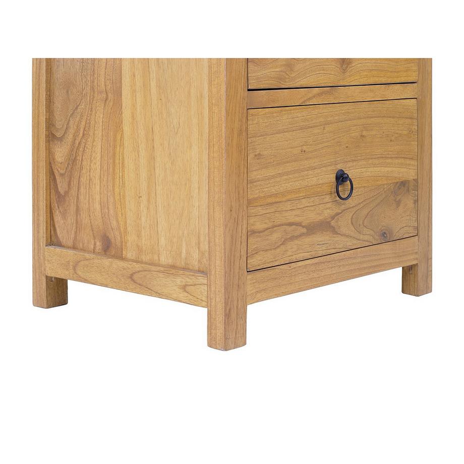 Vente-unique Lot de 2 tables de chevet 2 tiroirs - Bois de mindi - Naturel - PILABO  