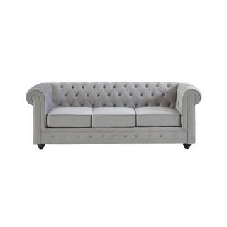 Vente-unique Sofa 3Sitzer Samt CHESTERFIELD  