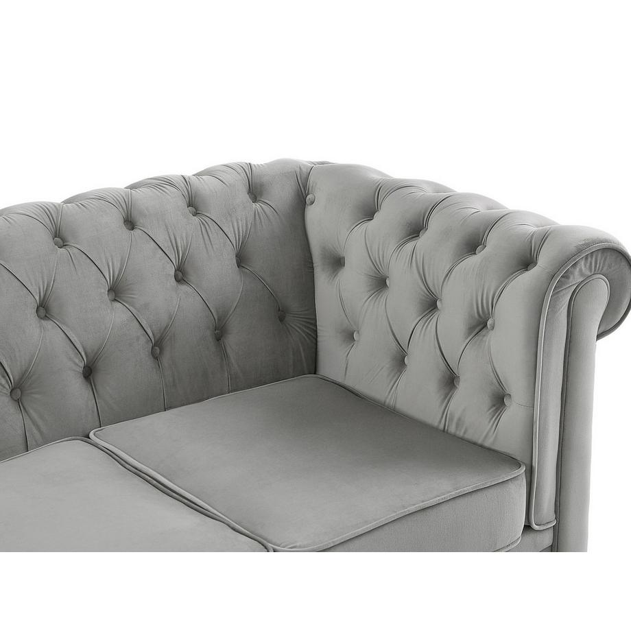 Vente-unique Canapé 3 places CHESTERFIELD Velours clair  
