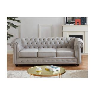 Vente-unique Sofa 3Sitzer Samt CHESTERFIELD  