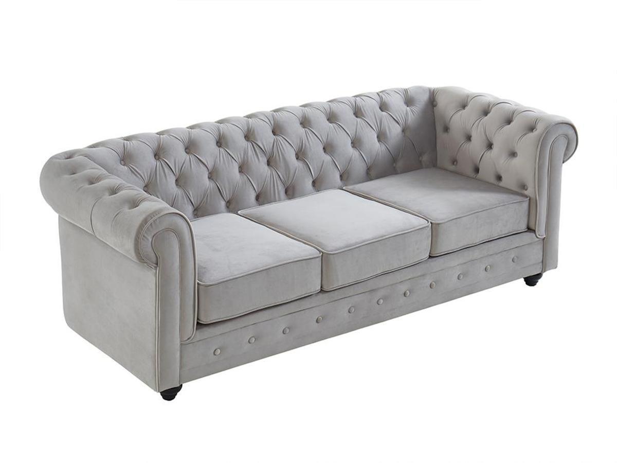 Image of Sofa 3Sitzer Samt CHESTERFIELD Sofa 3Sitzer Samt CHESTERFIELD