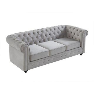 Vente-unique Sofa 3Sitzer Samt CHESTERFIELD  