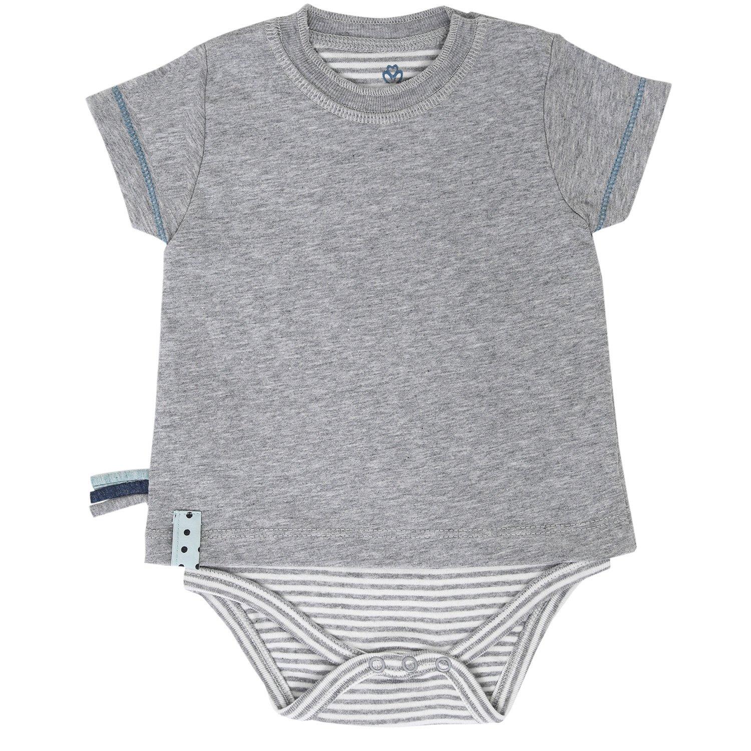 Image of Kurzarm-bodyshirt Unisex Taubengrau 18-24M