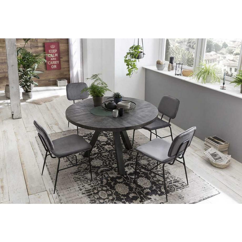 mutoni Esstisch Massivholz Mango Metall rund 120  