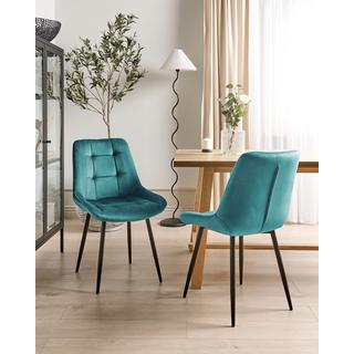 Beliani Lot de 2 chaises de salle à manger en Velours Moderne MELROSE  