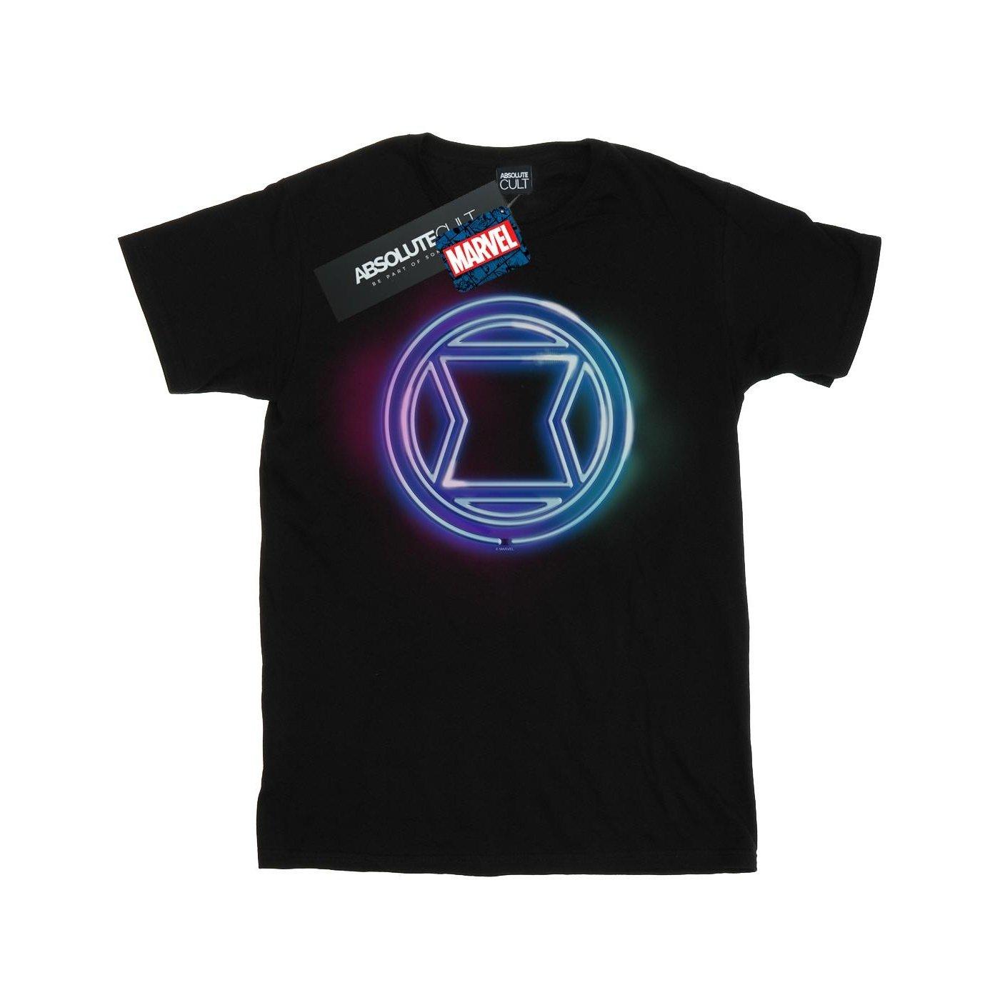 Image of Black Widow Neon Logo Tshirt Herren Schwarz S