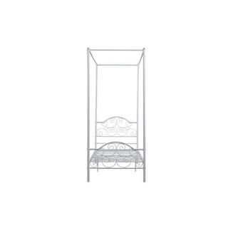 Vente-unique Letto a baldacchino  Metallo Bianco + materasso LEYNA  