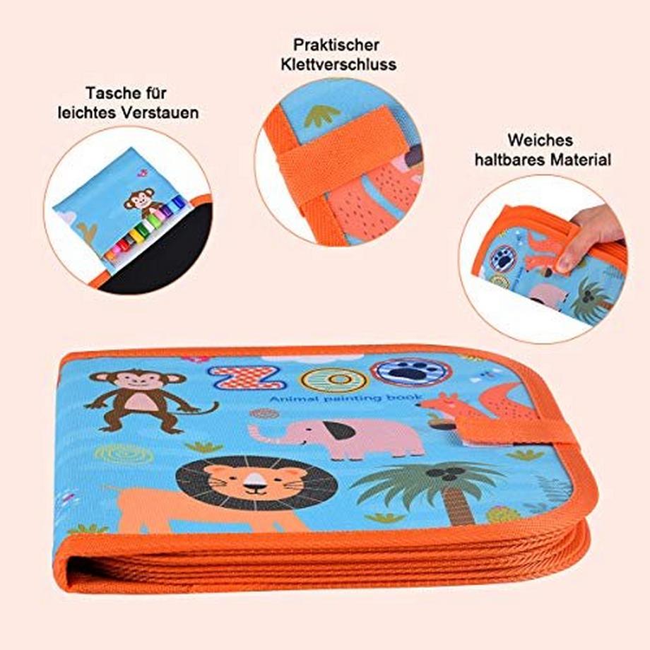 Activity-board  Malbuch für Kinder mit 12 Stiften, Graffiti-Zeichentafel 