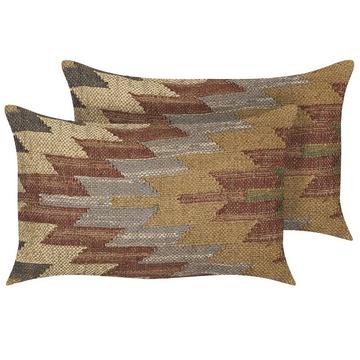 Dekokissen 2er Set aus Jute Boho DEEPOR
