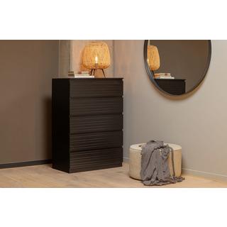 mutoni Commode Jente 5 tiroirs pin noir profond FSC  