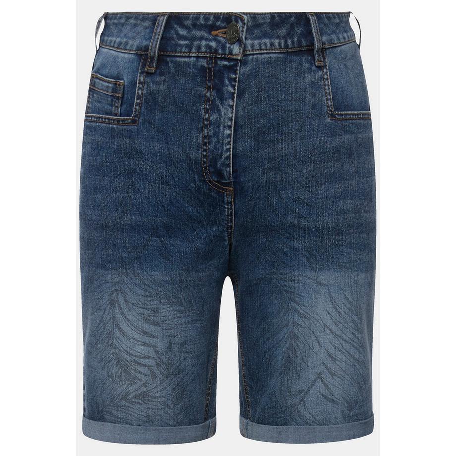 Ulla Popken Mandy Motif Palmiers Jambe Large Capri  