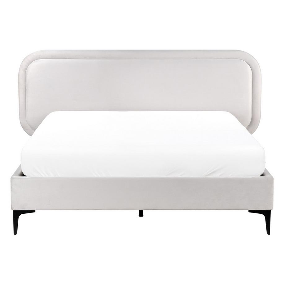 Beliani Lit avec sommier en Velours  SUZETTE  