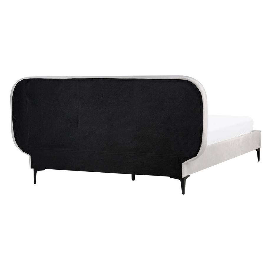 Beliani Lit avec sommier en Velours  SUZETTE  