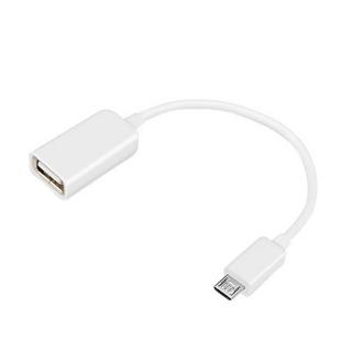 eStore  USB-zu-Micro-USB-Kabel – Integrierter OTG-Adapter – Weiß 