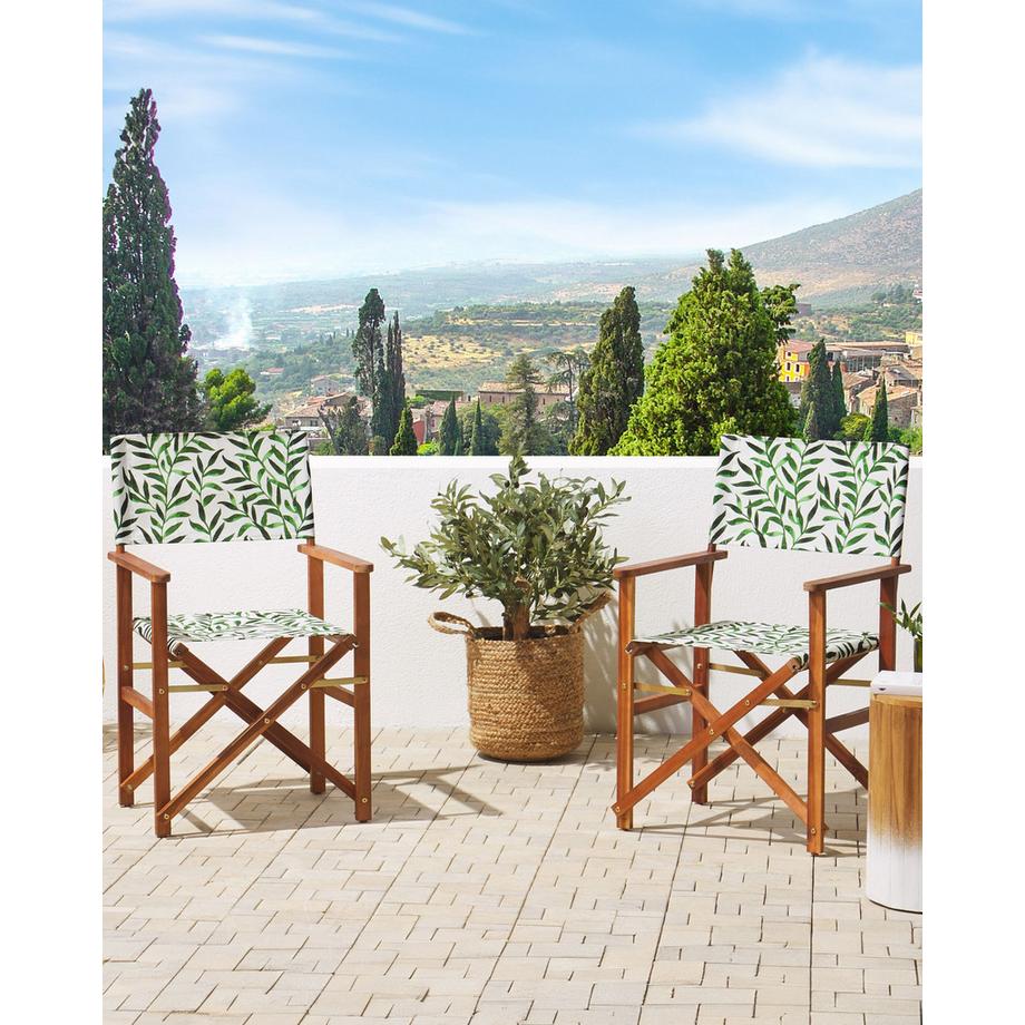 Beliani Gartenstuhl 2er Set aus Stoff  CINE  