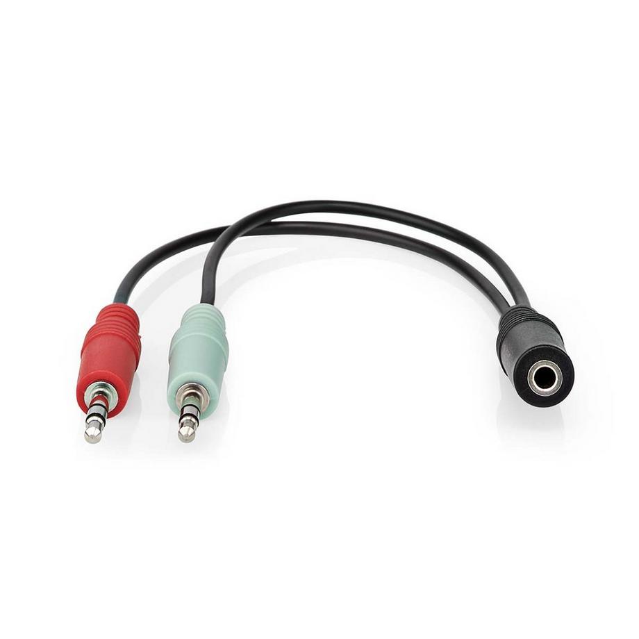 Nedis  Câble audio stéréo | 3,5 mm femelle | 2x 3,5 mm mâle | plaqué or | 0,12 m | rond | emballé 