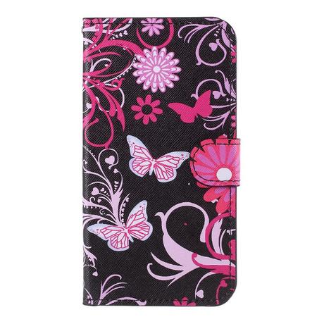 Cover-Discount  iPhone 11 Pro - Leder Hülle Kartenfach Schmtterlinge Schwarz 