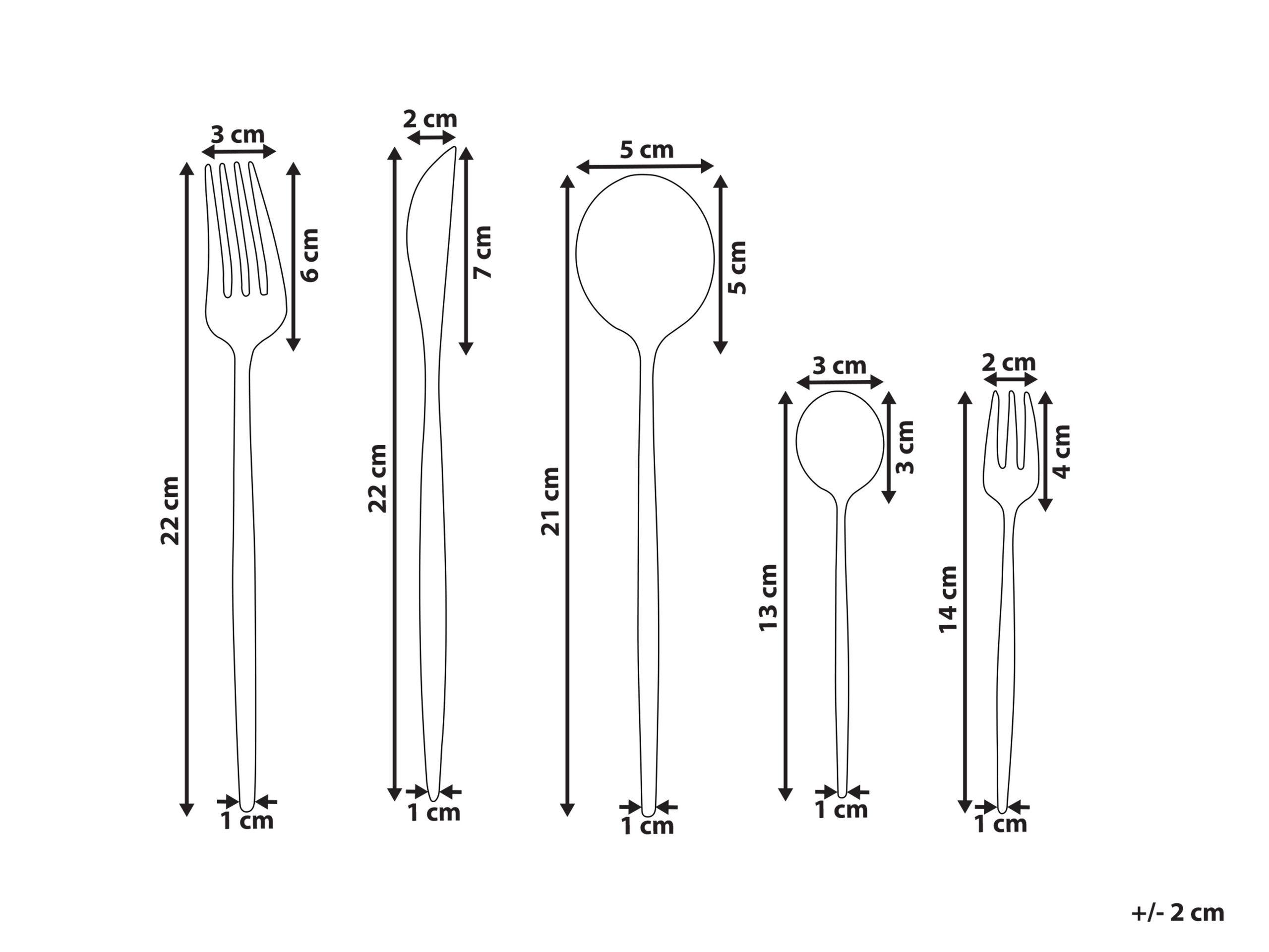 Beliani 30-teiliges Besteckset aus Edelstahl Modern RIGATONI  