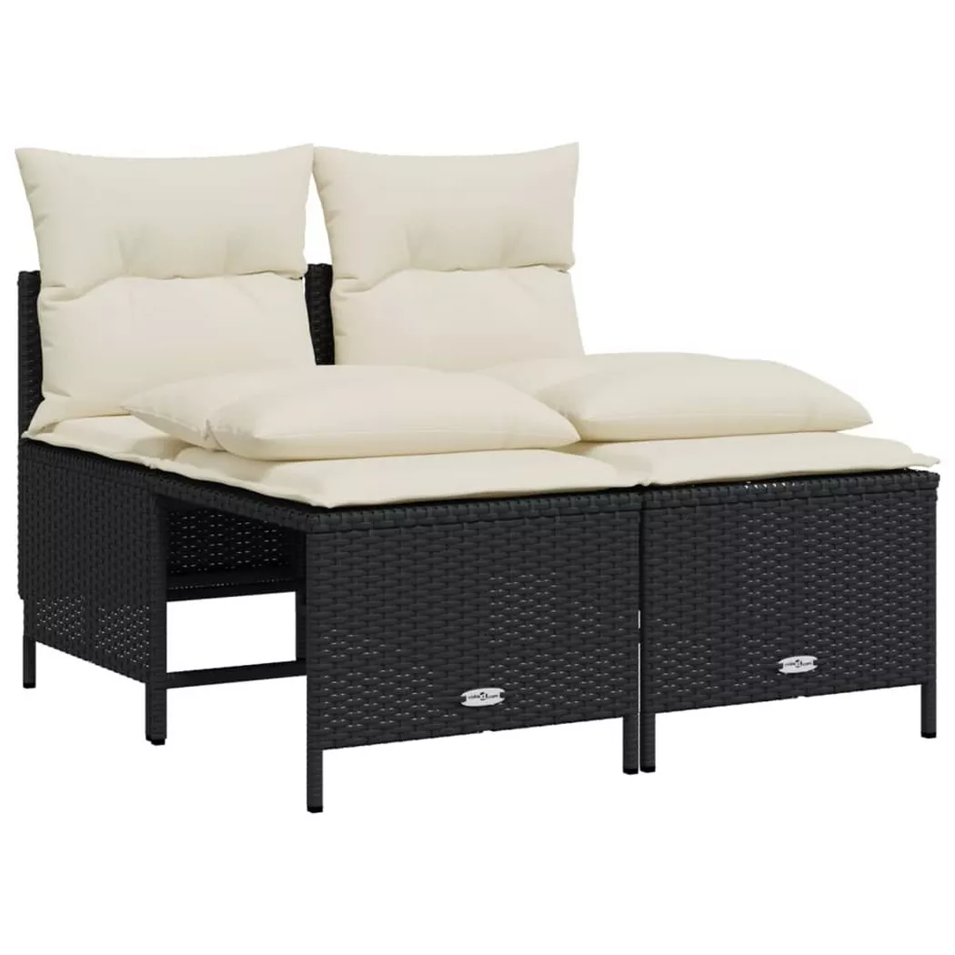 VidaXL - Garten sofagarnitur poly-rattan, One Size, Schwarz