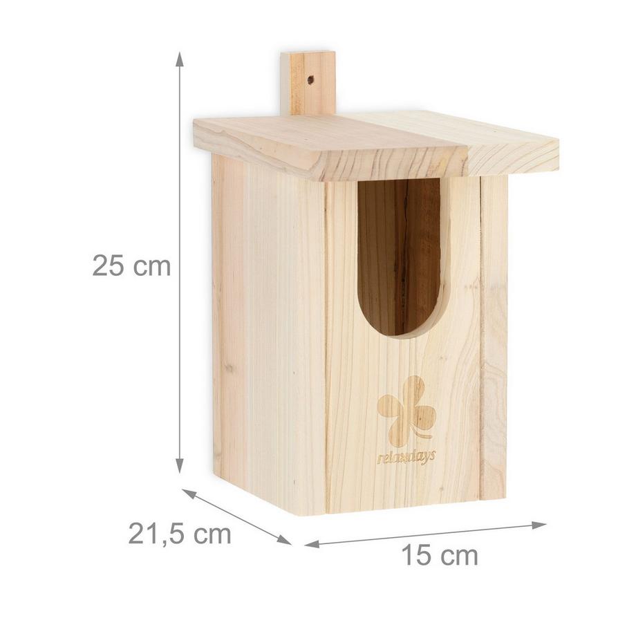 Northio  Nichoir en bois naturel Demi-cavité Oiseaux 