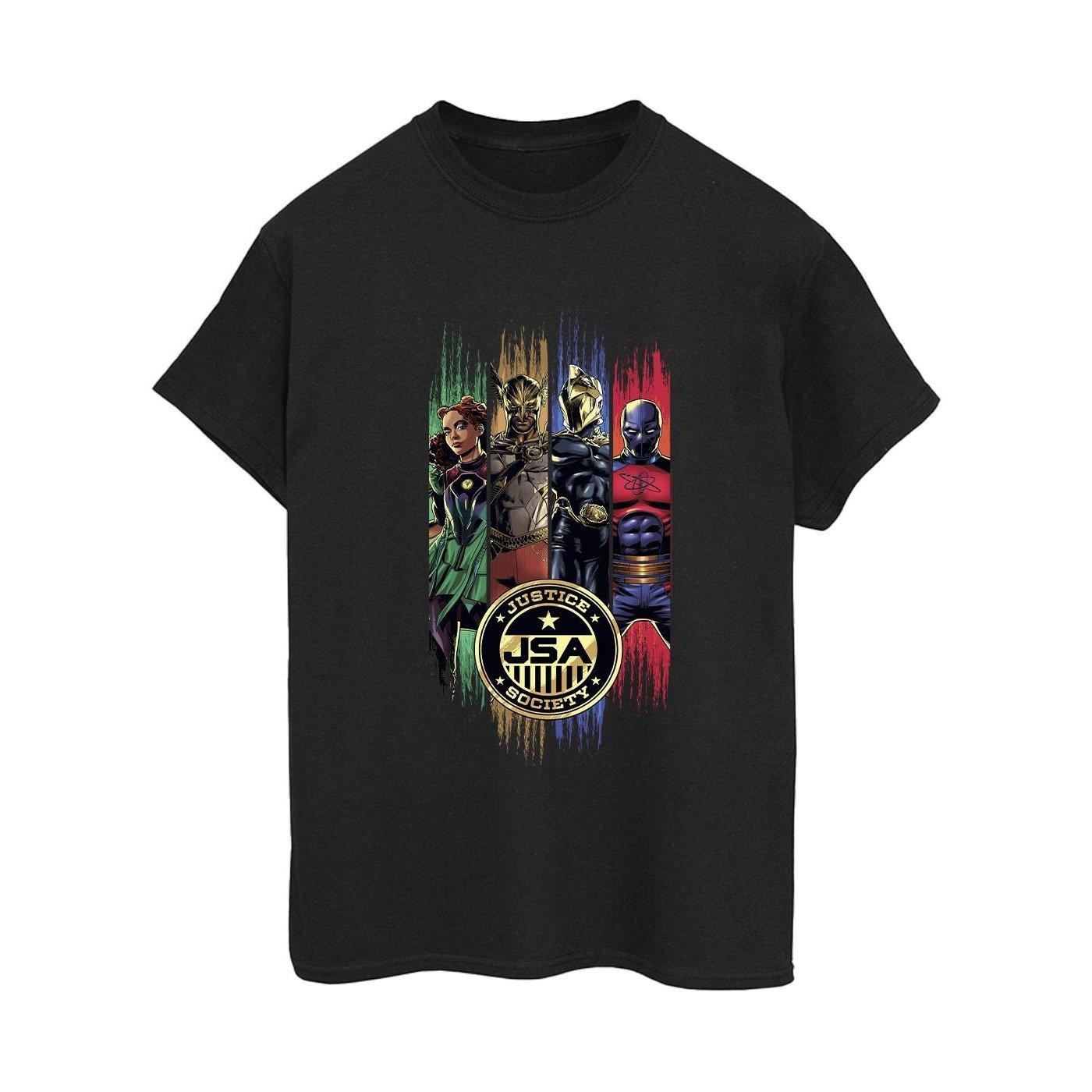 Image of Black Adam Jsa Gold Badge Tshirt Damen Schwarz L