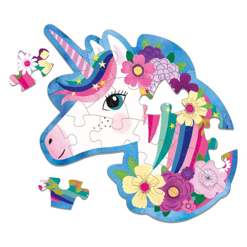 mudpuppy  Shaped Mini Puzzle, Unicorn 24 pcs, Mudpuppy 