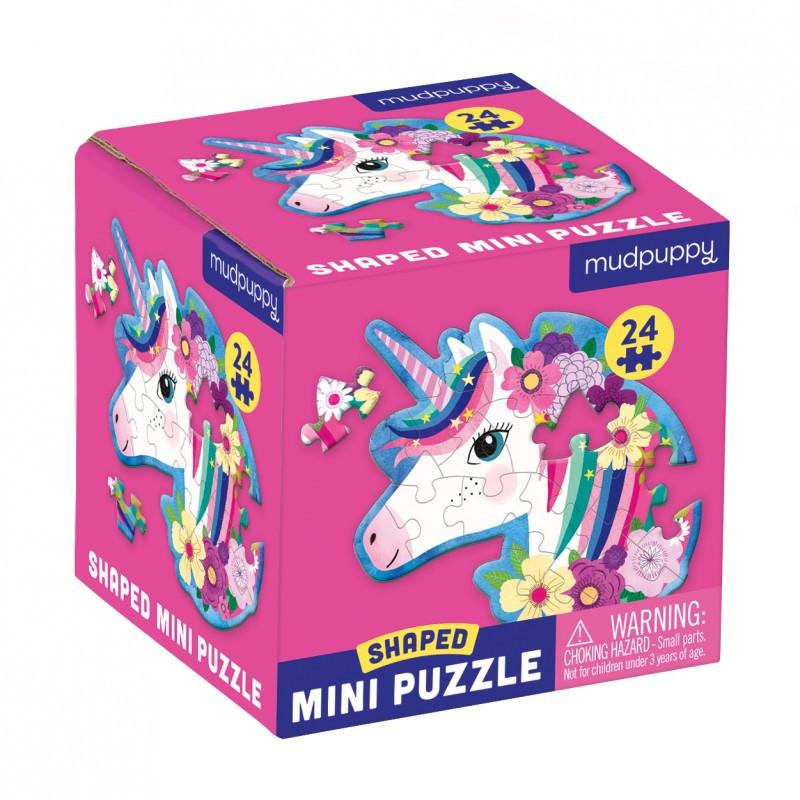 mudpuppy  Shaped Mini Puzzle, Unicorn 24 pcs 