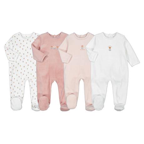 La Redoute Collections  Lot de 4 pyjamas 1 pièce en velours 