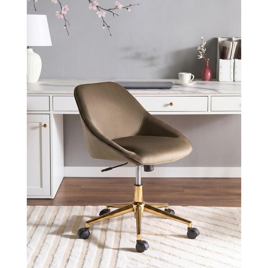 Beliani Chaise de bureau en Velours  BARDSDALE  