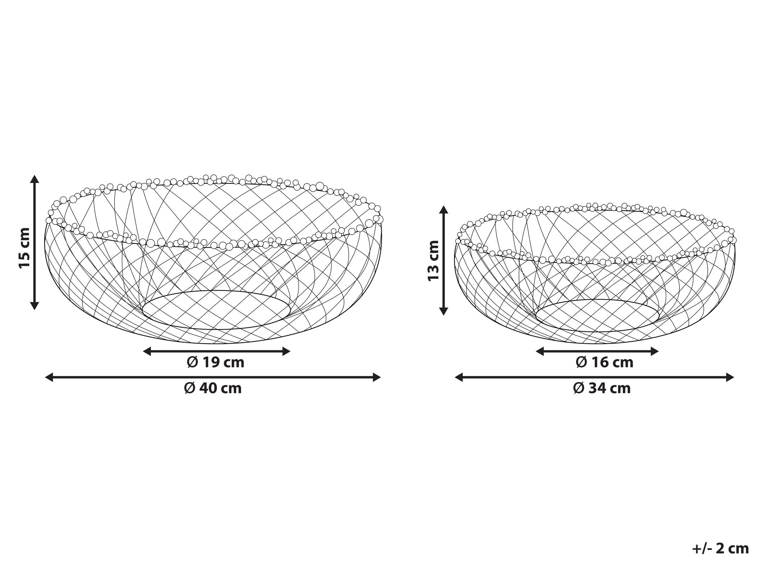 Beliani Set di 2 ciotole decorative en Ferro Moderno BALIUNG  