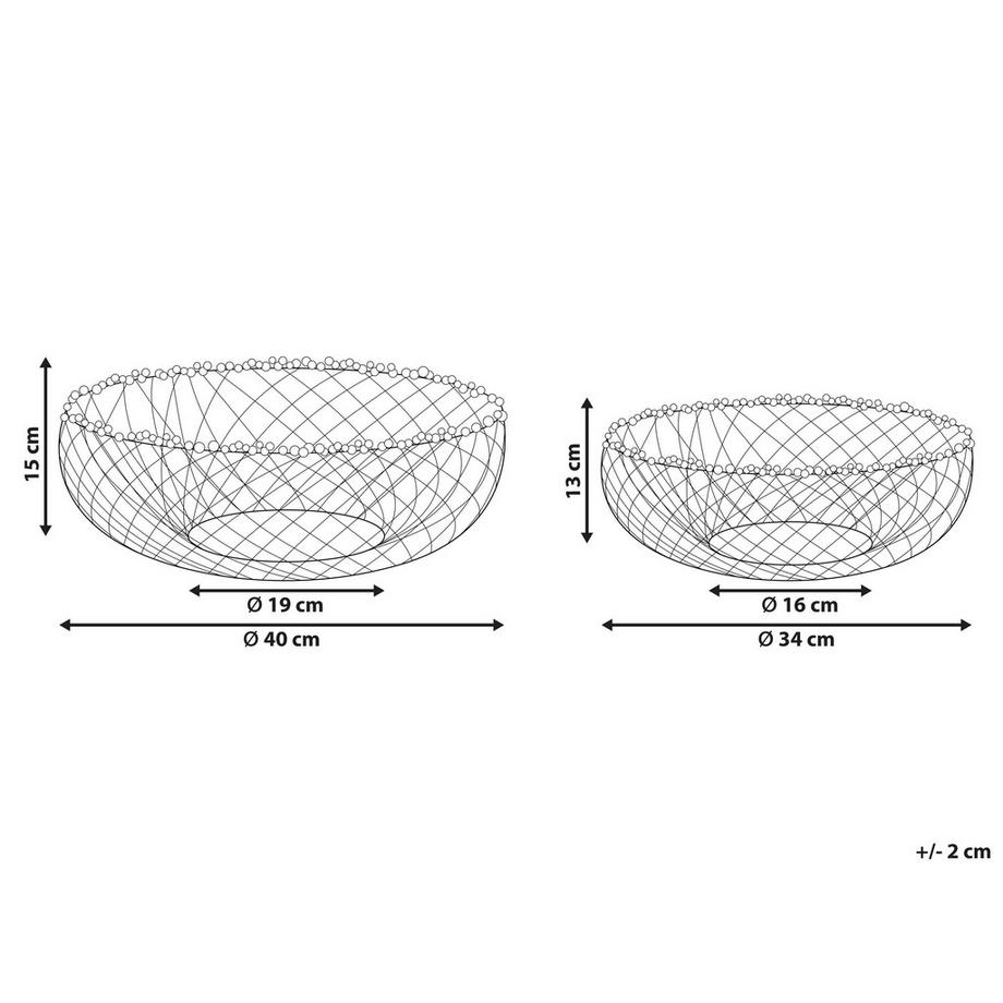 Beliani Dekoschalen 2er Set aus Eisen Modern BALIUNG  