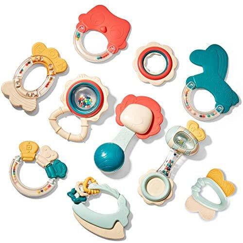 Image of Rassel-Beißring-Set Baby-Spielzeug Multicolor