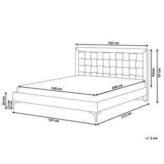 Beliani Bett mit Lattenrost aus Samtstoff Modern LIMOUX  