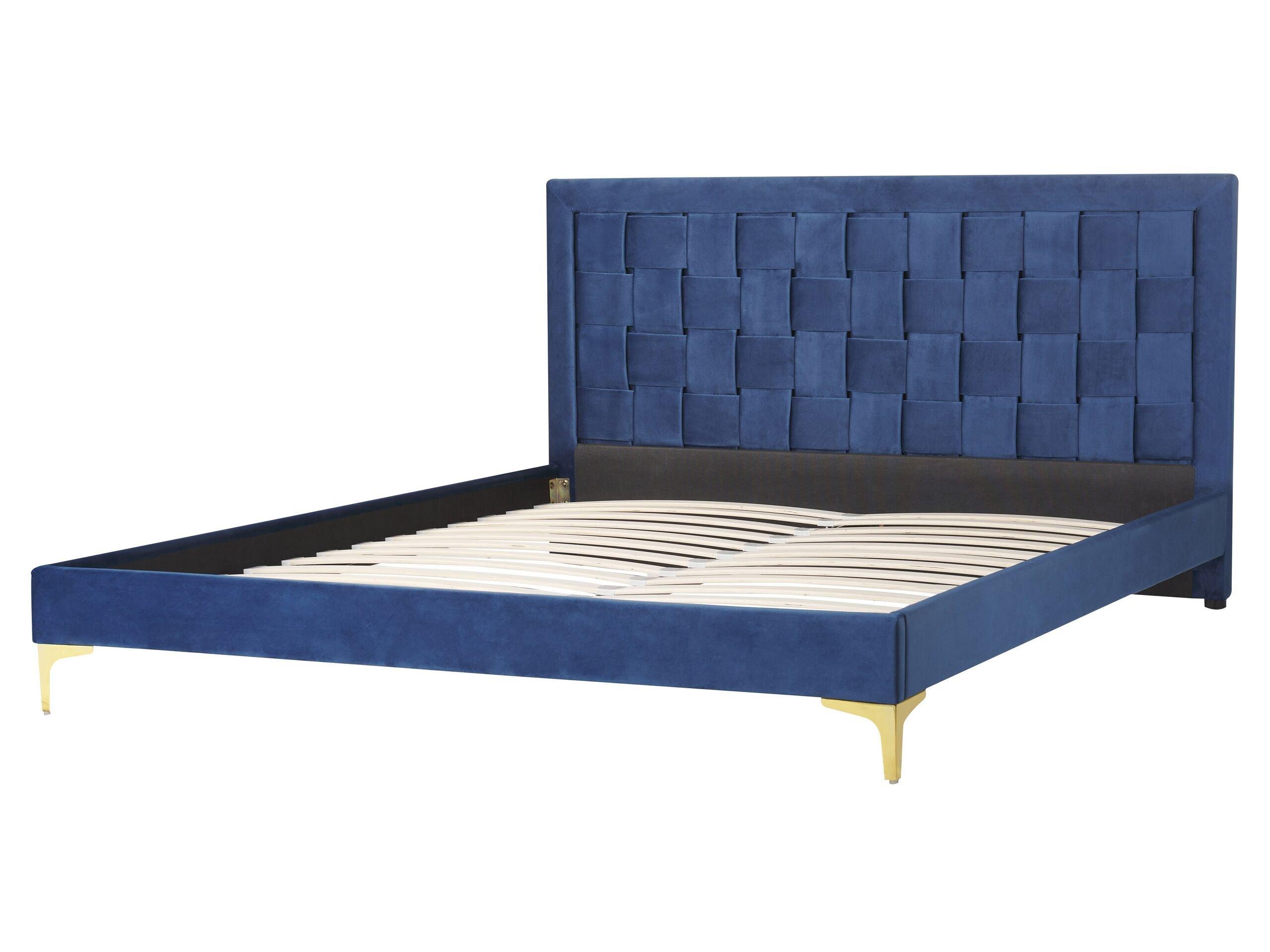 Beliani Bett mit Lattenrost aus Samtstoff Modern LIMOUX  