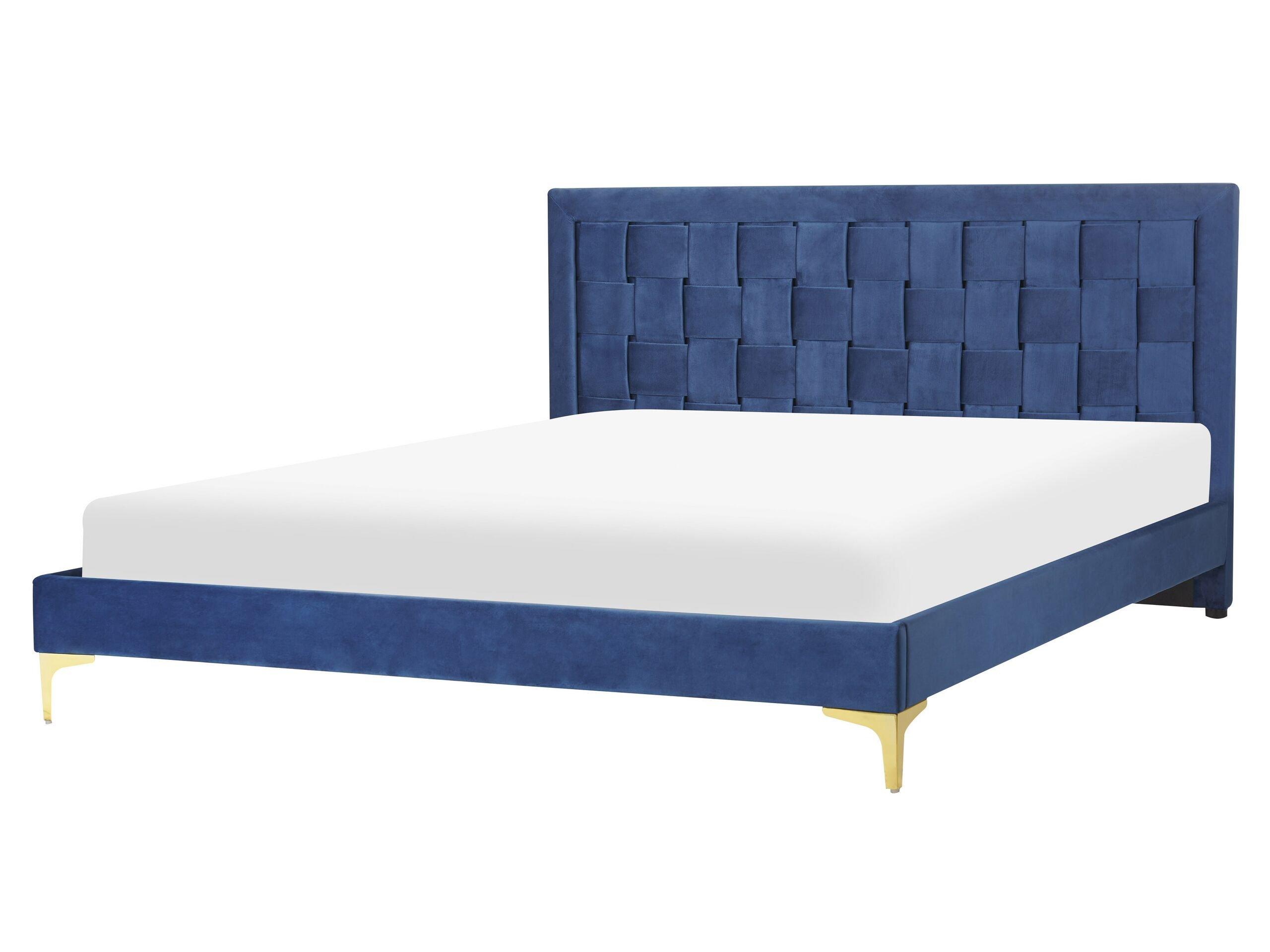 Beliani Bett mit Lattenrost aus Samtstoff Modern LIMOUX  