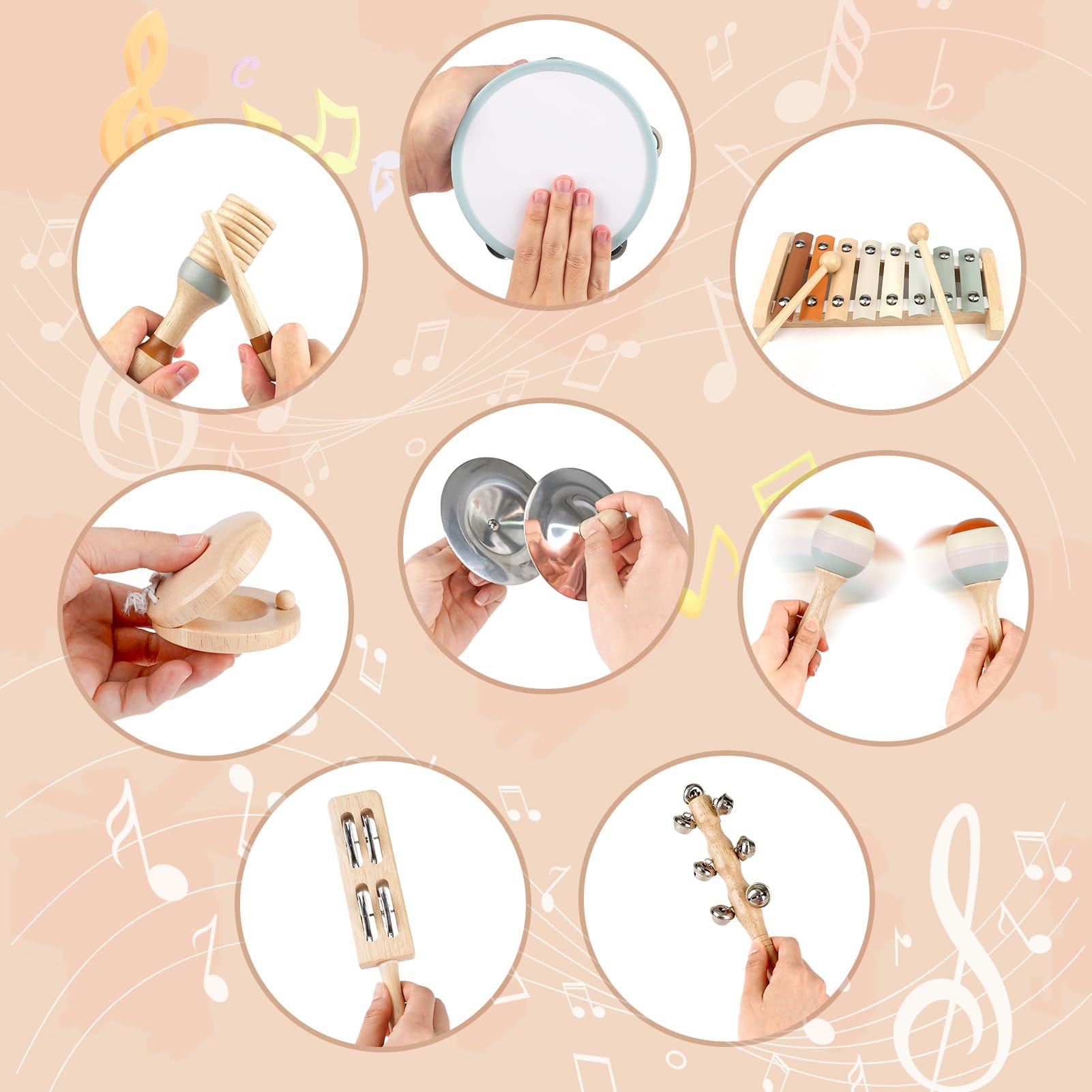 Activity-board  Instruments de musique pour enfants en bas âge, instruments de musique en bois aux couleurs neutres pour les enfants en bas âge 